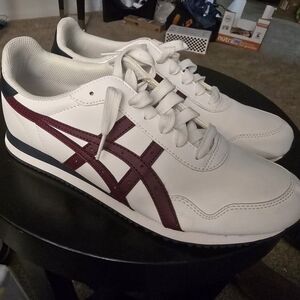 Asics Men's Tiger Runner Dark Red And White Mens 11